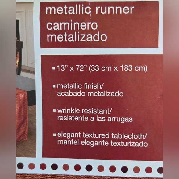 NEW BURNT ORANGE METALLIC TABLE RUNNER - Picture 4 of 4